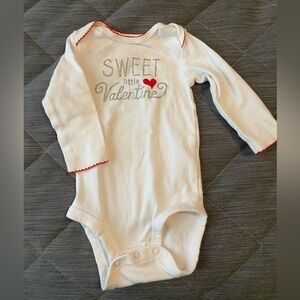 Girls 6 months Sweet Little Valentine White Baby Onesie